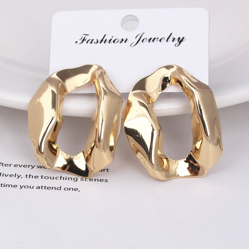 Exaggerated Hollow Geometric Earrings