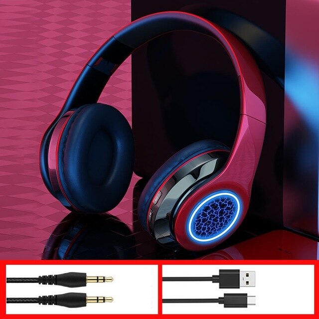 Wireless Bluetooth Headphones LED Colorful