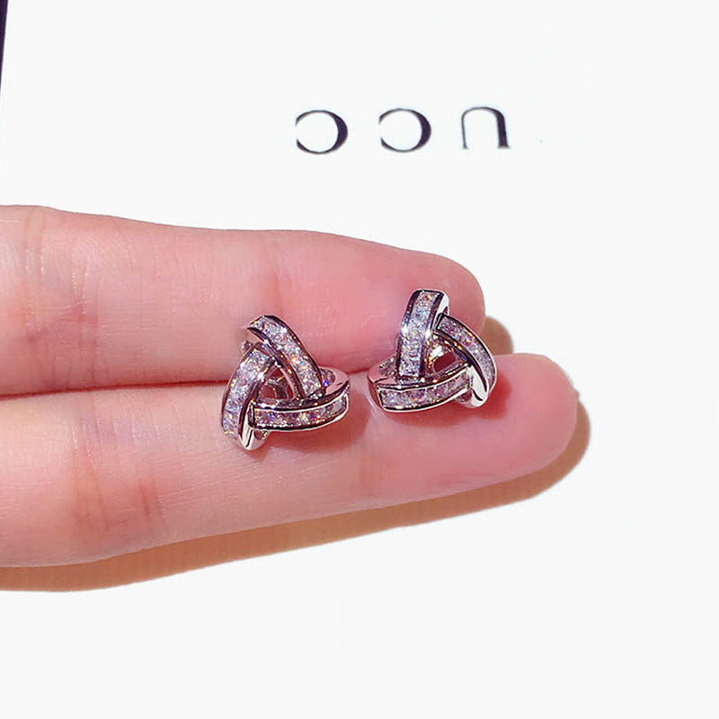 Iced Out Cycle Buckle Earrings