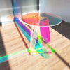 Round Colorful Rainbow Clear Table